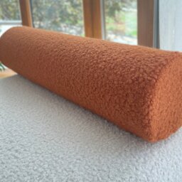 Handmade Cinnamon Boucle Bolster Pillow Long Roll Cushion - thumbnail 2