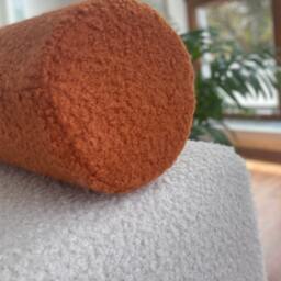 Handmade Cinnamon Boucle Bolster Pillow Long Roll Cushion - thumbnail 4