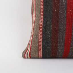 Vintage Turkish Kilim Pillow Cover Handwoven Wool Throw - 16x16 - thumbnail 2