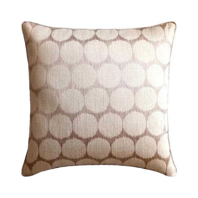 "Jacquard Silk Beige Couch Pillow Cover 16""x16" - image 1