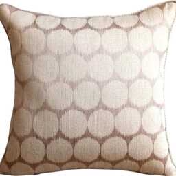 "Jacquard Silk Beige Couch Pillow Cover 16""x16" - thumbnail 2