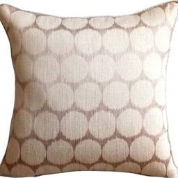 "Jacquard Silk Beige Couch Pillow Cover 16""x16" - thumbnail 2