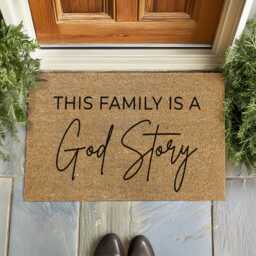 God Story Family Doormat - Religious Home Rug Faith Housewarming Gift - thumbnail 4