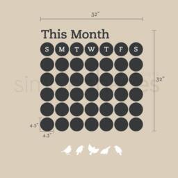 Daily Dot Chalkboard Wall Calendar - Vinyl Decal - thumbnail 2
