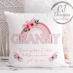 Godmother Cushion - Printed White Super Soft- Forever Grateful I Will Be, That You Were Chosen Just For Me - thumbnail 2