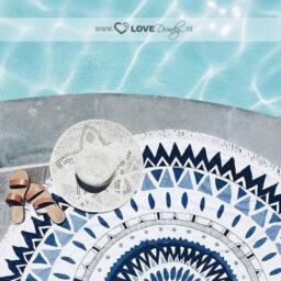 Roundie - Blue Sun Includes Free Top-story Round Beach Towel Yoga Mat Boho Dress Towel Roundy