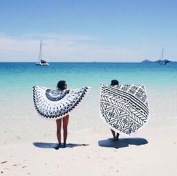 Roundie - Blue Sun Includes Free Top-story Round Beach Towel Yoga Mat Boho Dress Towel Roundy - thumbnail 4