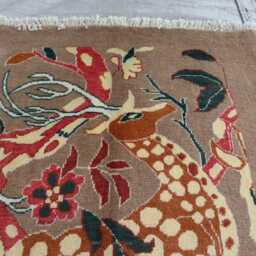 3x4 Ft Kazak Afghan Animal Art Rug, Brand New Luxury Rug, Medallion Geometric Area Livingroom Accent Rug - thumbnail 3