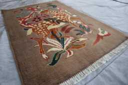 3x4 Ft Kazak Afghan Animal Art Rug, Brand New Luxury Rug, Medallion Geometric Area Livingroom Accent Rug - thumbnail 1