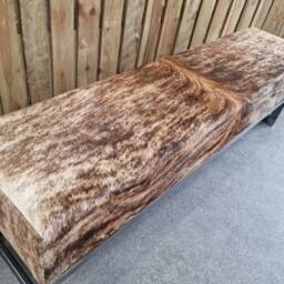 Cowhide Bench/Cowhide Ottoman - Genuine With Steel Frame Handmade in The U.K Fb - thumbnail 4