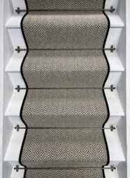 Herringbone Java Stair Runner With 100% Wool Edge