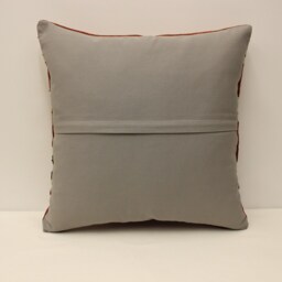 Handmade Wool Kilim Pillow Cover, Bohemian Cushion - 20x20 In - thumbnail 4