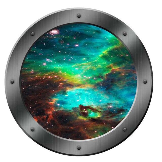 Porthole Wall Decals Graphics Portal Window Boys Room Fun Kids Galaxy Stars Ps3