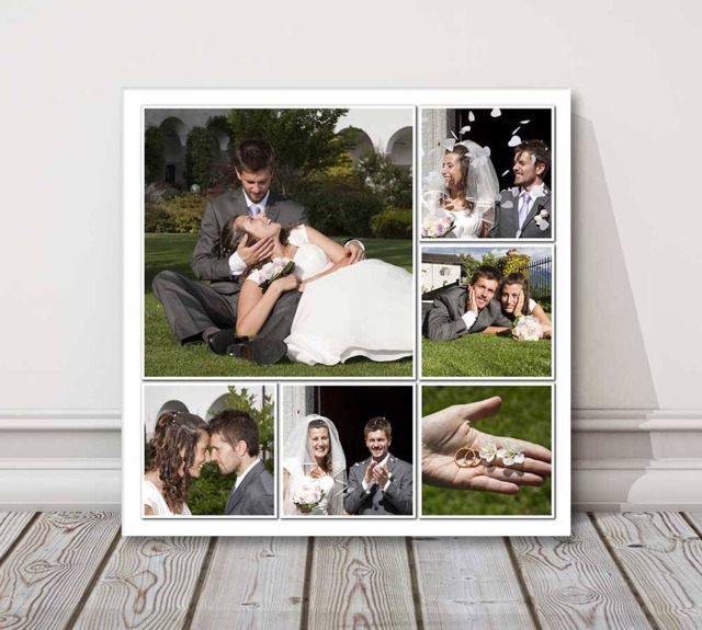Personalized 5-Photo Collage Canvas Custom Family Memory Wall Art Gift - image 1