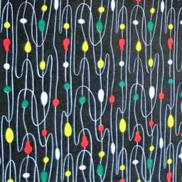 Vintage Atomic Cushion Cover Mid-Century Modern Black, Yellow, Red Pillow - thumbnail 2