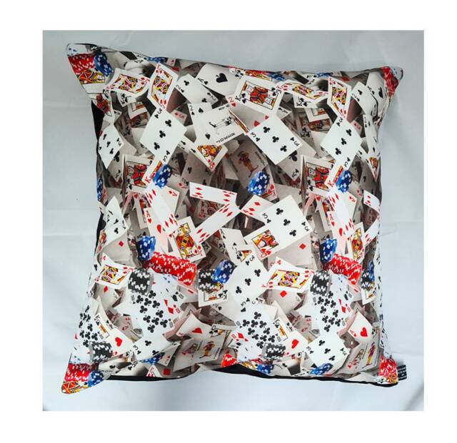 Great Fun Designer Cushion Cover With 3D Playing Cards Fits 18 - image 1