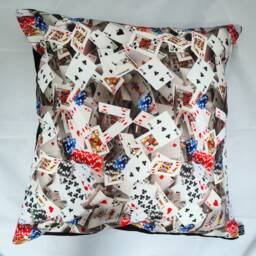 Great Fun Designer Cushion Cover With 3D Playing Cards Fits 18 - thumbnail 2