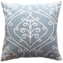 Pillows Cover Custom - Dusty Ice Blue Spa White Ash Smoke Milky Gray Grey Modern Geometric Tribal Quatrefoil 18x18, 16x16 - thumbnail 2