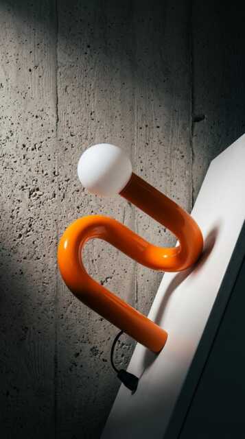 Modern Orange Tube Table Lamp Minimalist Bedside Light - image 1
