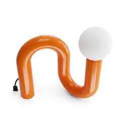Modern Orange Tube Table Lamp Minimalist Bedside Light - thumbnail 2