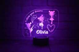 Personalised Ballerina Led Night Light Remote Controlled Ballet Lamp