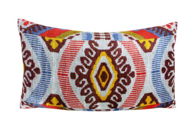 Ikat Velvet Throw Pillow - image 1