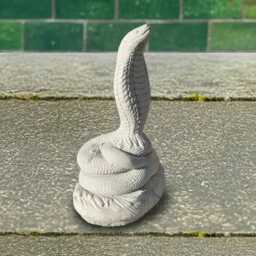 Handmade King Cobra Sculpture Concrete Snake Statue Exotic Reptile Ornament Garden Decor Outdoor Figurine Stone Lover Gift - thumbnail 1