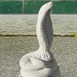 Handmade King Cobra Sculpture Concrete Snake Statue Exotic Reptile Ornament Garden Decor Outdoor Figurine Stone Lover Gift - thumbnail 2