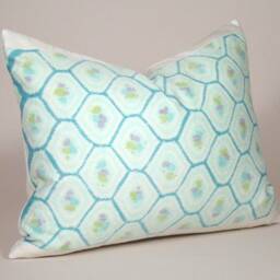 Hand-Dyed Shibori Silk Pillow Cover Vintage Kimono Accent - thumbnail 2
