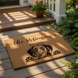 Personalized Dog Doormat, Custom Dalmatian Welcome Mat, Housewarming Gift, New Home Mom Funny Door Pet Decor - thumbnail 1