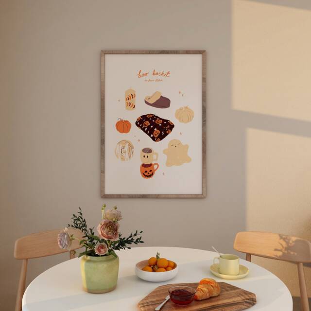 Vintage Halloween Art Print, Food Illustration, Modern Kitchen Wall - image 1