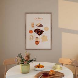 Vintage Halloween Art Print, Food Illustration, Modern Kitchen Wall - thumbnail 1