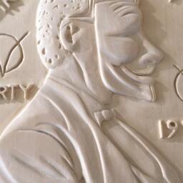 Guy Fawkes Inspired Modern Symbolism Wood Carving Handcrafted Relief Sculpture Original Art - thumbnail 4
