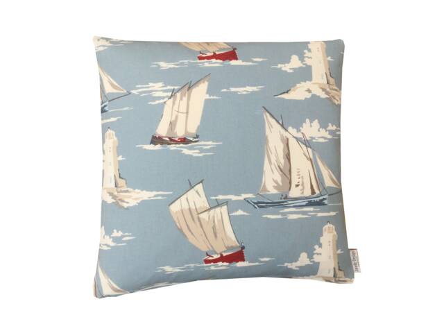 Coastal Double Sided Throw Pillow Cover Nautical Seaside Boat Design