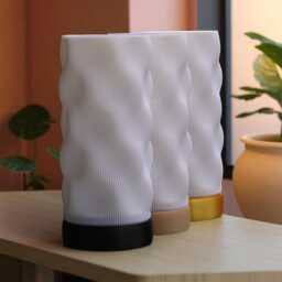 Modern Usb Bedside Lamp Custom Color Base, White Shade - thumbnail 2