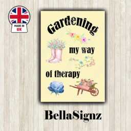 Gardening Therapy Metal Sign - Garden Bar, Summerhouse Decor - thumbnail 1