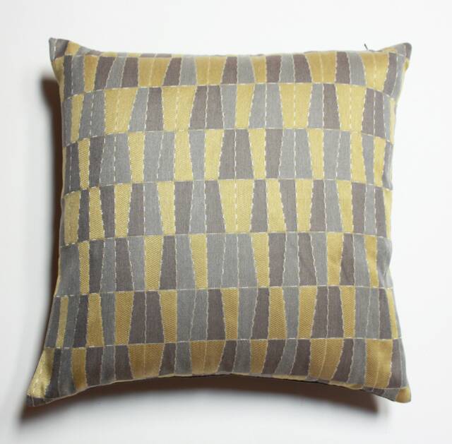 Gray & Yellow Pillow Cover, Yellow Pillow, Gray Carnegie Fabrics, Modern Geometric Cover - image 1
