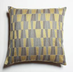 Gray & Yellow Pillow Cover, Yellow Pillow, Gray Carnegie Fabrics, Modern Geometric Cover - thumbnail 1