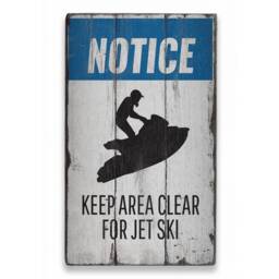 Notice Jet Skiing, Ski Warning Signs, Skiing Decor, Ocean Sign, Wooden Sale Wall Decor - Old Signs - thumbnail 2