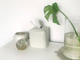 Tissue Box Cover Square/Vegan Leather Napkin Holder Modern - thumbnail 1