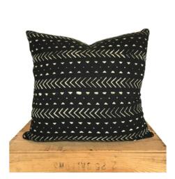"Mudcloth Pillow Cover, African Mud Cloth Pillow, Black & White - " - thumbnail 1