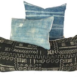 "Mudcloth Pillow Cover, African Mud Cloth Pillow, Black & White - " - thumbnail 4