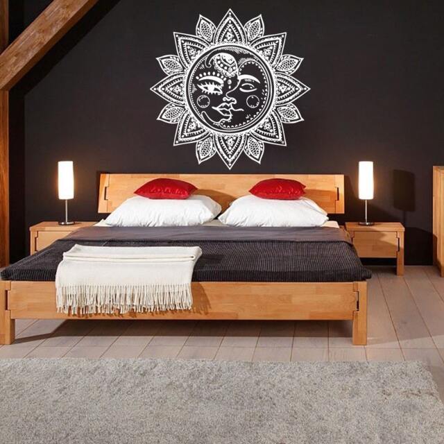 Wall Decals Sun & Moon Crescent Ethnic Dual Symbol Night Decal Vinyl Sticker Home Decor Art Mural Ms614 - image 1