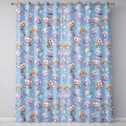 Cute Kawaii Christmas Pets Snow Globe Gifts Blue Background Seamless Pattern Readymade Eyelet Ring Top Thermal 100% Blackout Curtains - thumbnail 2