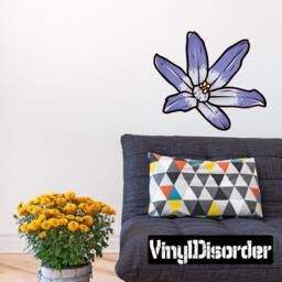 Floral Flower Wall Decal - Fabric Vinyl Removable & Reusable Floralfloweruscolor061Et
