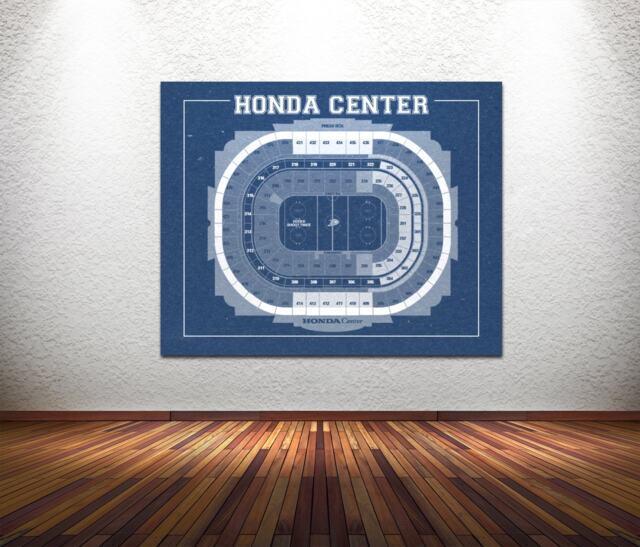 Vintage Honda Center Anaheim Ducks Line Drawing Art Print - image 1