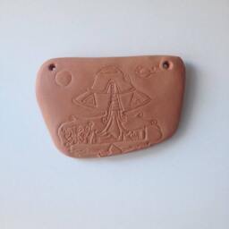 Aztec Alien Artifact Replica, Ceramic Wall Art Sculpture - thumbnail 2