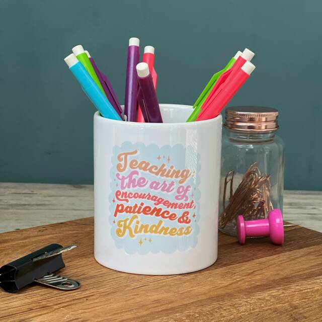 The Art Of Teaching Pencil Pot For Teacher - Teachers Gift Ceramic Pen Desk Tidy Marking Like A Boss Thank You Gift - image 1
