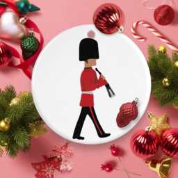 Changing Of The Guard Christmas Ornament Hand-Printed Ceramic Decoration - thumbnail 2