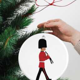 Changing Of The Guard Christmas Ornament Hand-Printed Ceramic Decoration - thumbnail 3